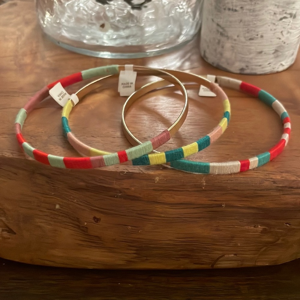 Thread wrapped bangles